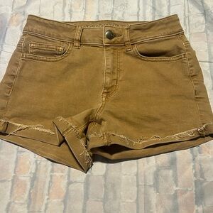 EST 1977 tan super stretch Tom girl Shorty shorts